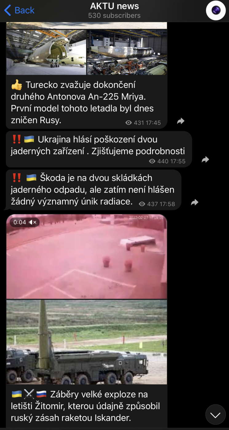 Telegramový účet AKTU.news